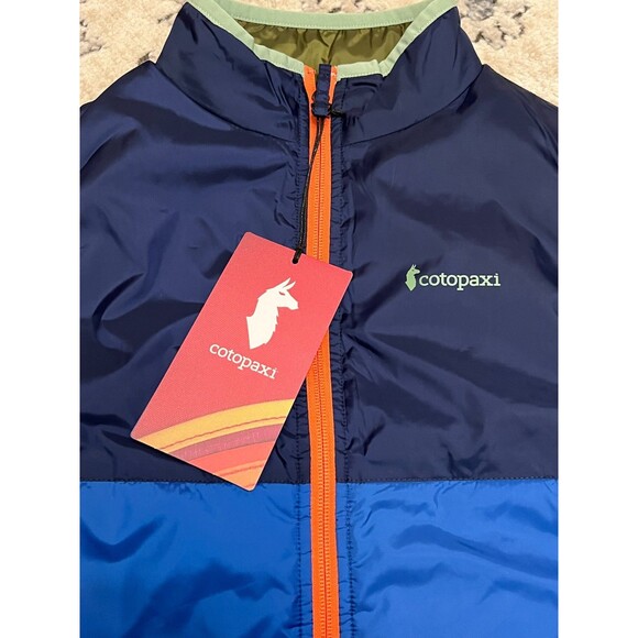 NWT COTOPAXI Kids S Teca Calido Zip Vest Reversible Sleepover Green Blue Orange - Picture 3 of 10